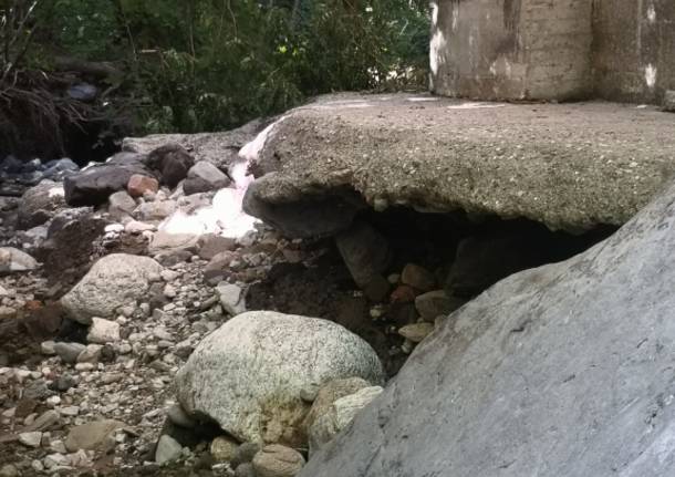 La situazione del ponte di Castello Cabiaglio