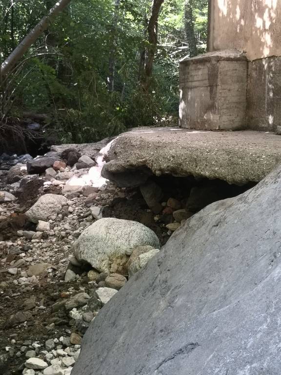 La situazione del ponte di Castello Cabiaglio