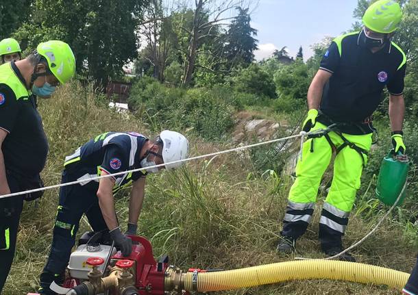 Protezione civile Legnano: 40 volontari impegnati in una esercitazione al Castello