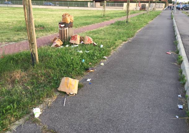 Rifiuti abbandonati in via Arconate a Busto Garolfo