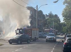 incendio trattore balle di fieno casorate sempione