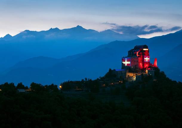 Sacra di San Michele illuminata Regione Piemonte