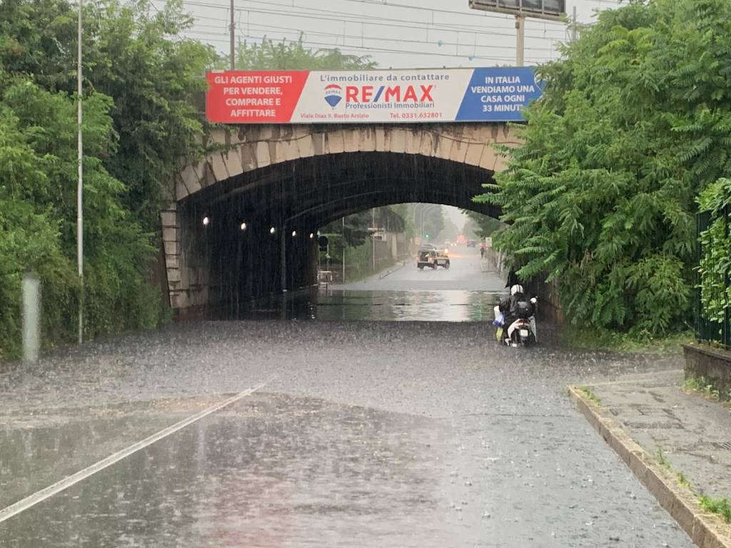 Sottopassi allagati a Busto Arsizio