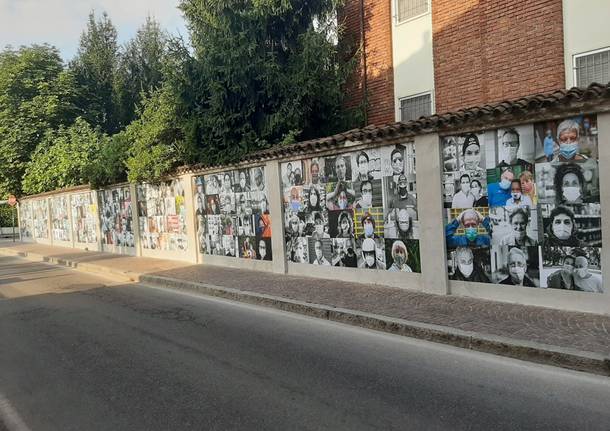 Una mostra sul Covid in stile street art: volti e mascherine sui muri delle vie di Garbagnate