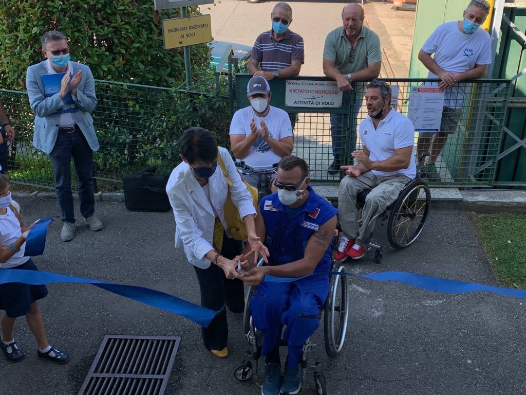 Il nuovo servoscala nella sede dell’Aeroclub Adele Orsi