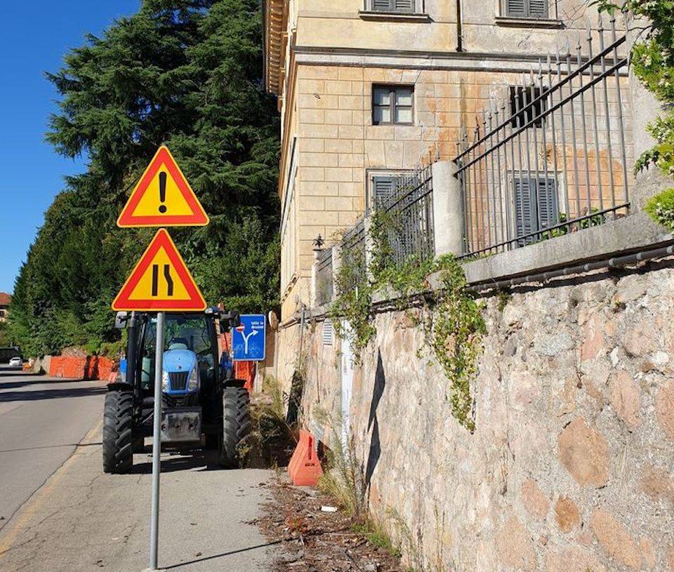 Induno Olona - Lavori al muro di Villa Castiglioni