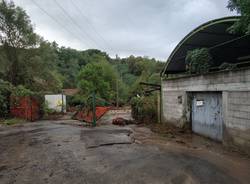 L'esondazione del Boesio all'altezza della conceria Fraschini di Brenta