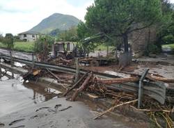 L'esondazione del Boesio all'altezza della conceria Fraschini di Brenta