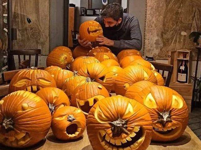 Le zucche di halloween di chef Barzetti a Malnate