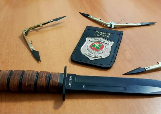 coltello hashish sequestro polizia locale busto arsizio