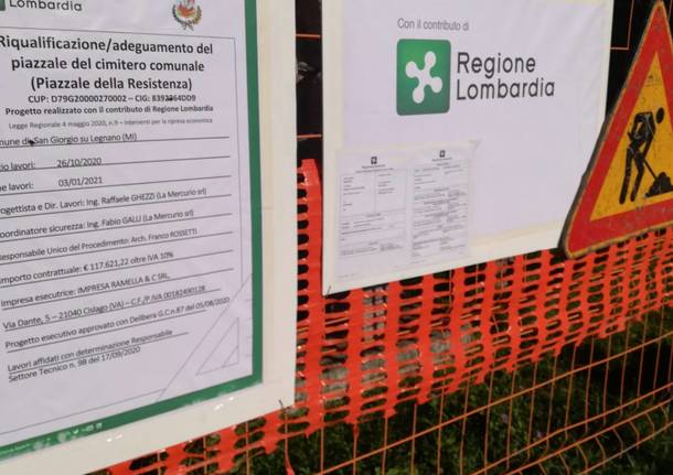 lavori di riqualificazione piazzale cimitero san giorgio su legnano