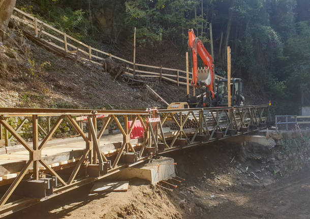 ponte provvisorio curiglia con Monteviasco