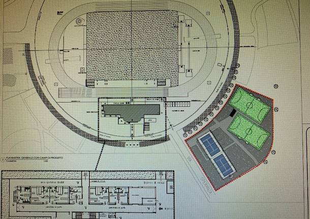 progetto campi calcetto paddle pista di atletica sacconago