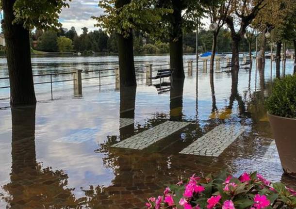 Acqua alta e riflessi a Sesto Calende