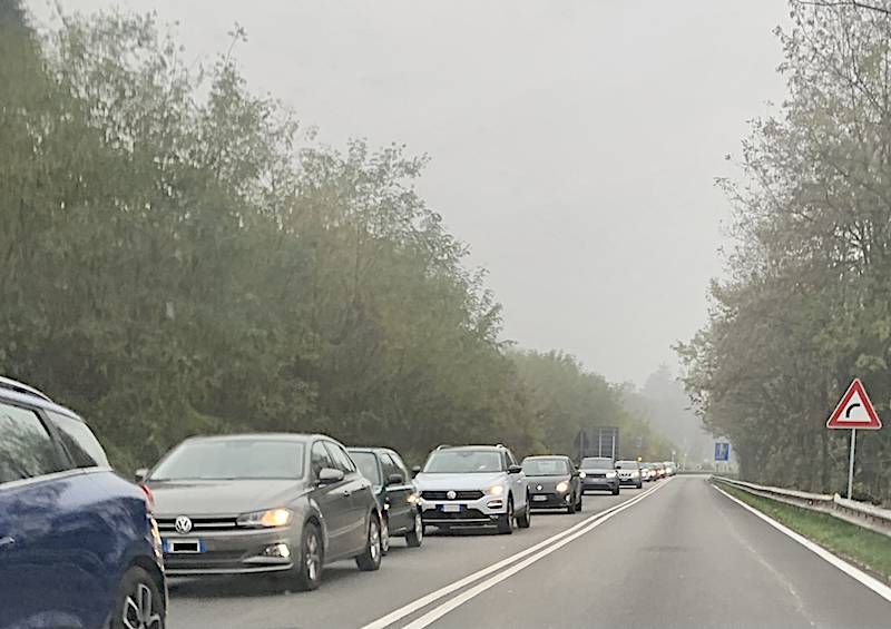 Il cantiere all'uscita dell'autostrada A8 di Varese