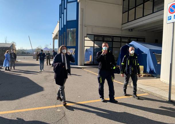 Il punto tamponi della protezione civile alle Fontanelle- Visita di Pietro Foroni
