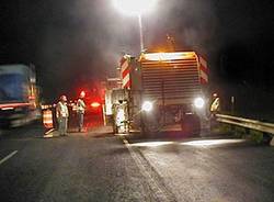 lavori autostrada strada notte