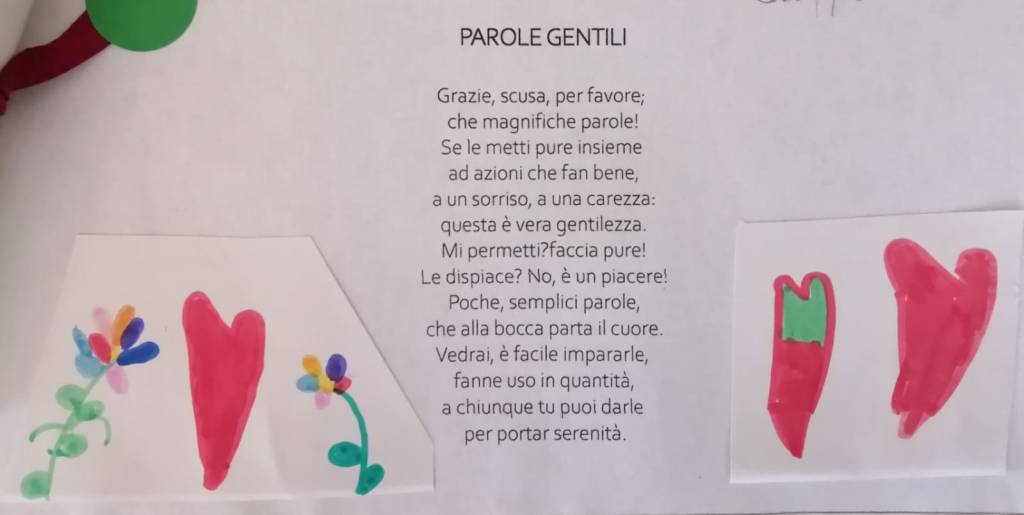 Lissago, i bimbi della scuola dell'infanzia disegnano la gentilezza