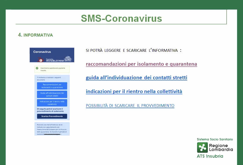 Presa in carico Ats positivi al sarCoV2