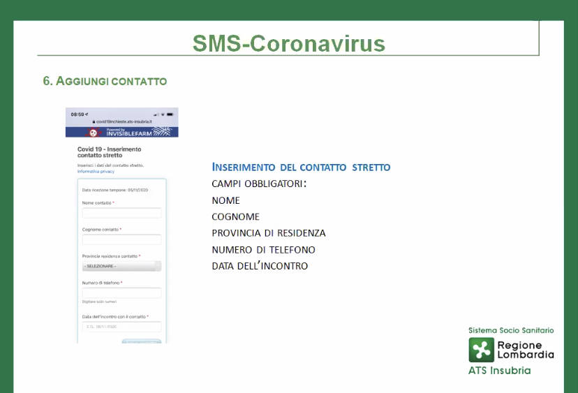 Presa in carico Ats positivi al sarCoV2