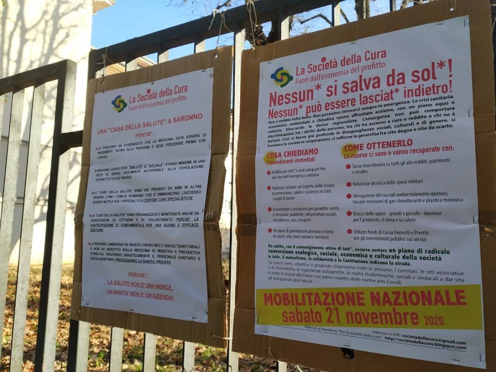 Saronno, presidio di Attac in via Manzoni per una Casa della Salute in città