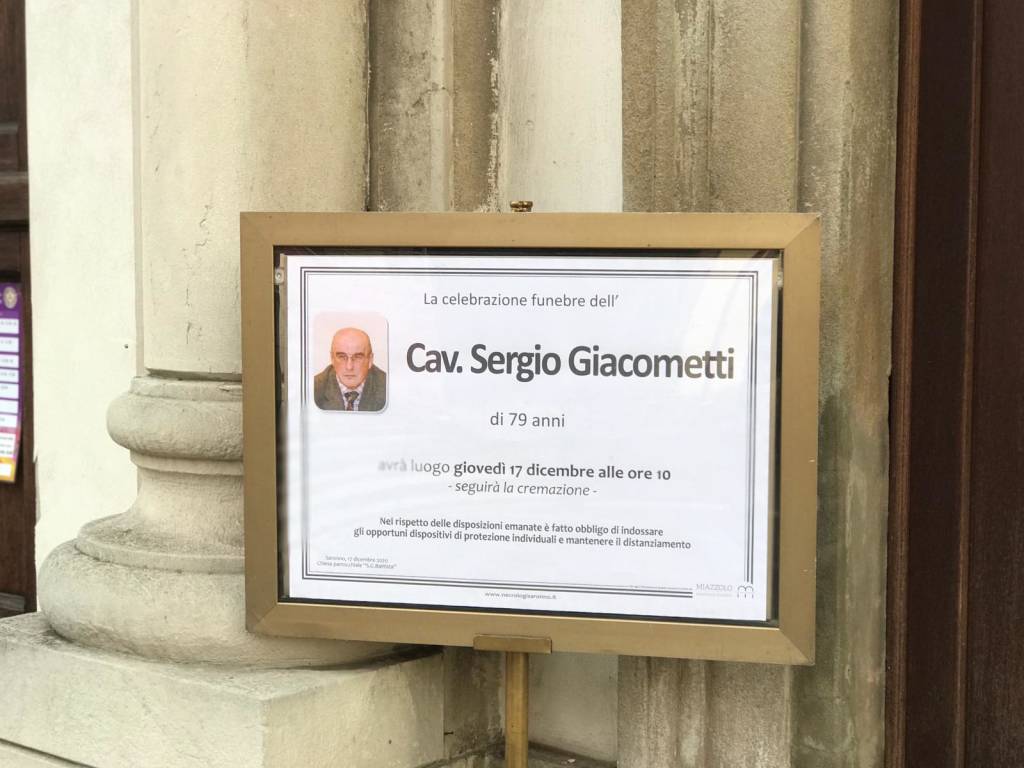 A Saronno l’ultimo addio a Sergio Giacometti