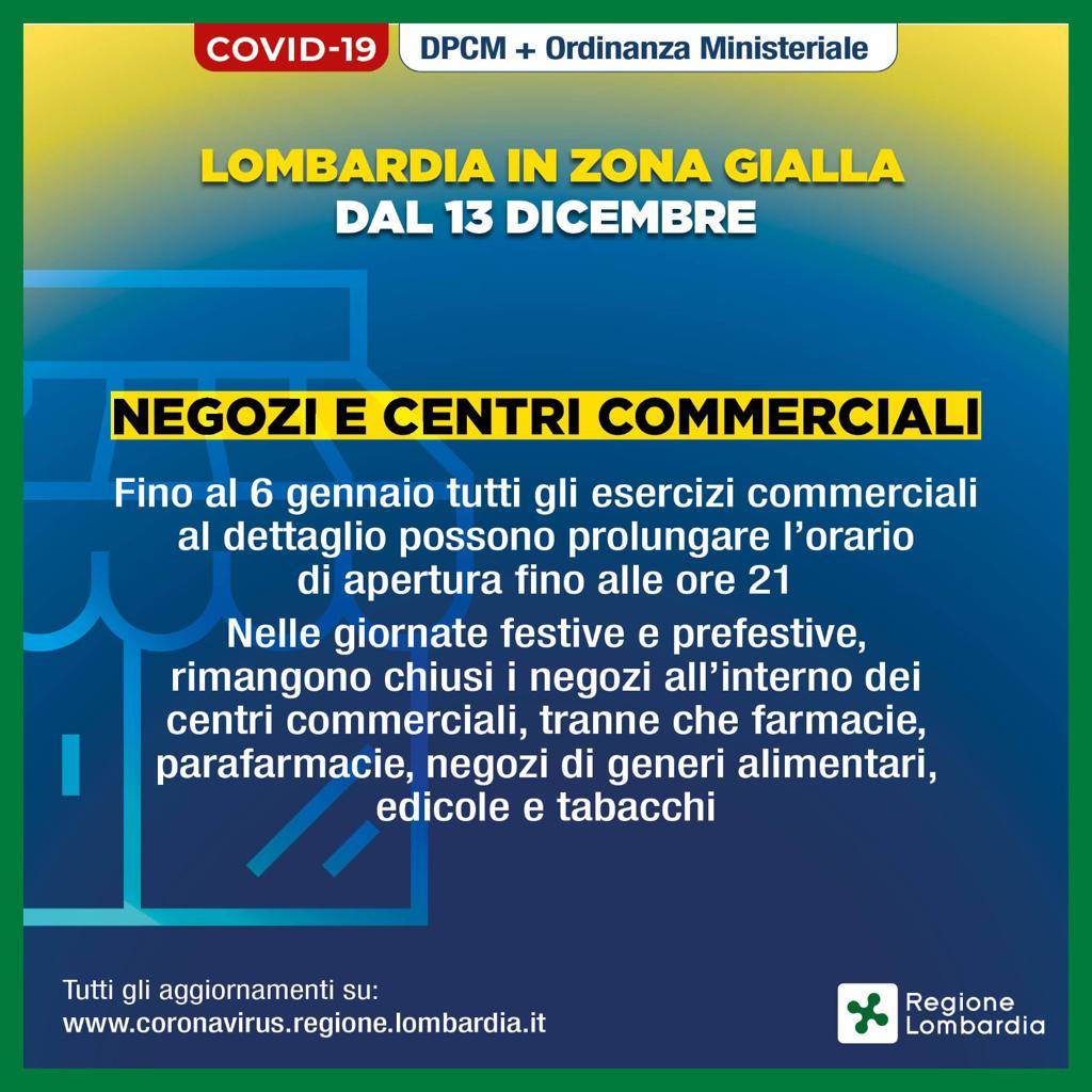 Da domenica la Lombardia è  in zona gialla