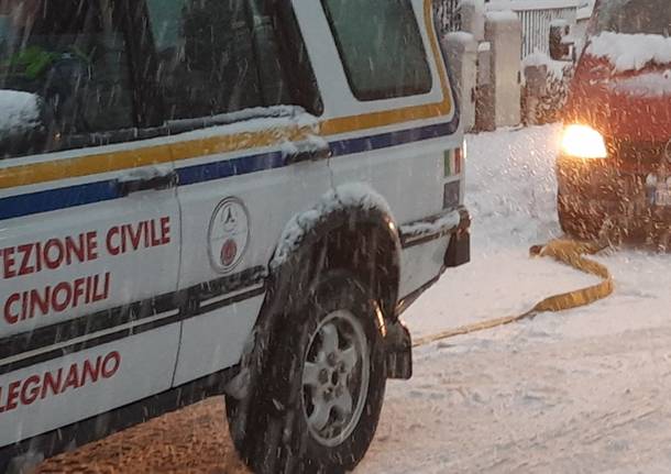 Gli interventi della Prociv Legnano per la nevicata