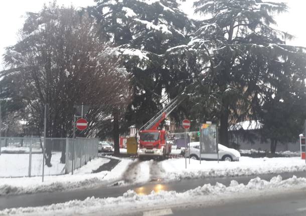 Il mercato di Legnano dopo la nevicata del 28 dicembre