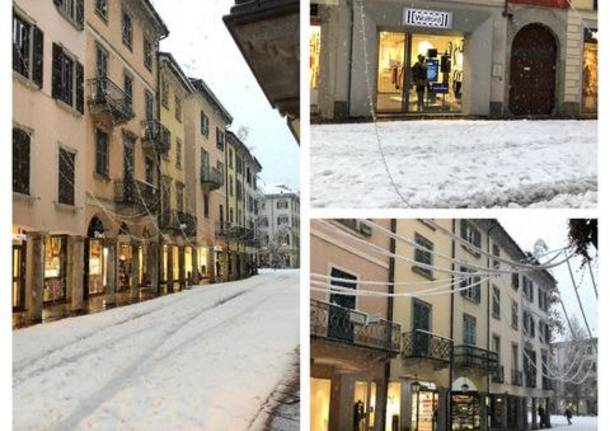 La neve a Varese, da piazza Monte Grappa al Sacro Monte