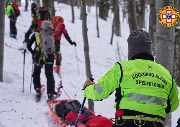 Esercitazione all\'Alpone per il Soccorso Alpino