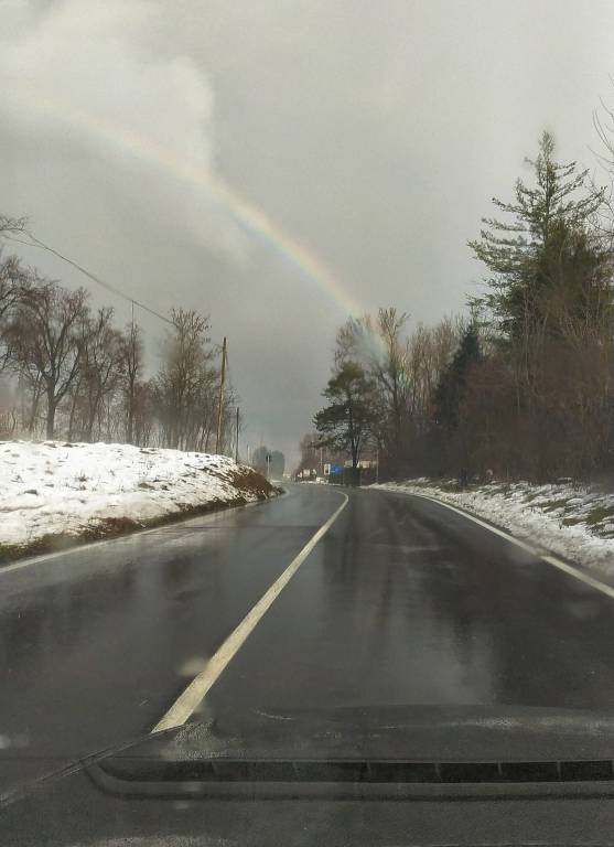 L'arcobaleno nella neve