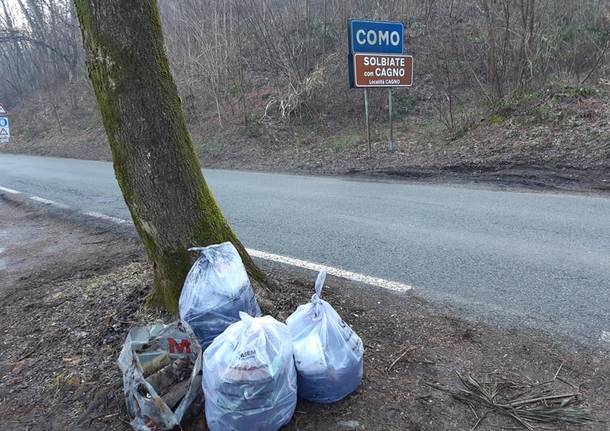 Rifiuti raccolti nella Valle del Lanza