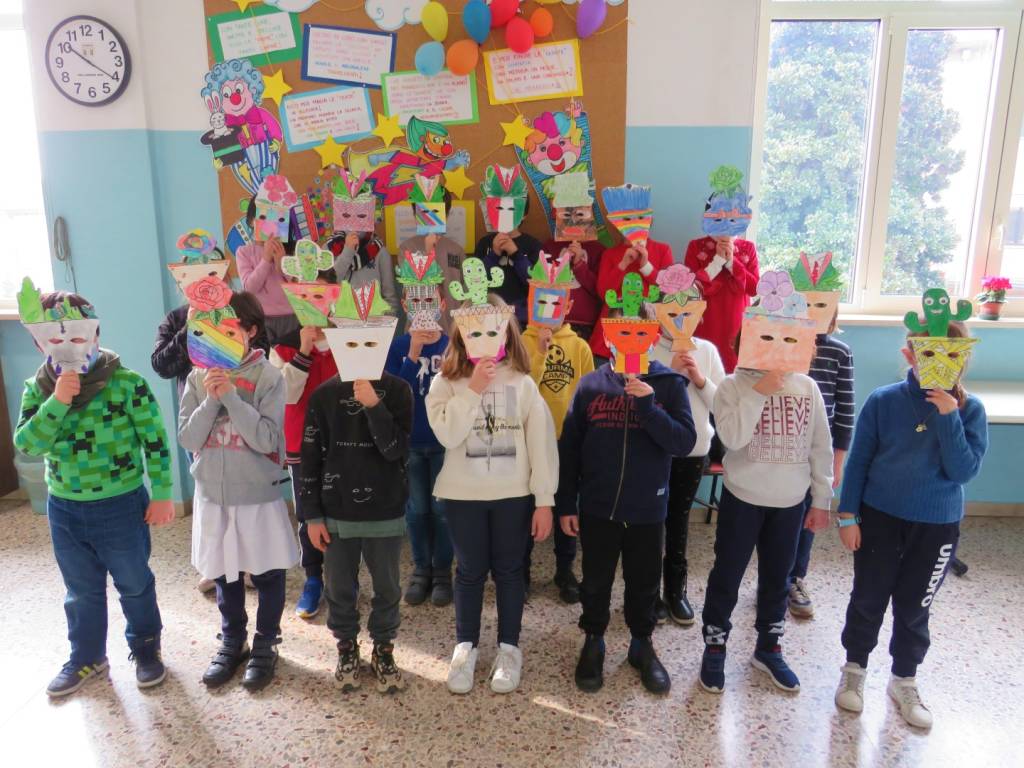 Mascherine di carnevale alle scuole Melzi di Legnano 