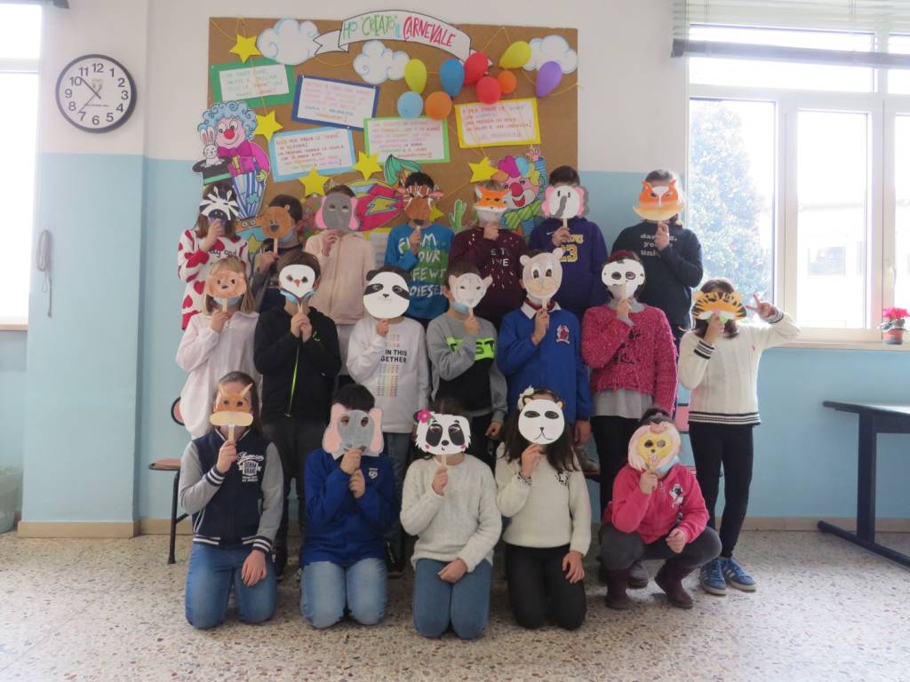 Mascherine di carnevale alle scuole Melzi di Legnano 