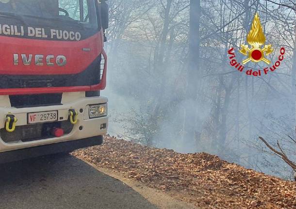 Rally dai laghi, un’auto cade dalla scarpata e si incendia a Boarezzo