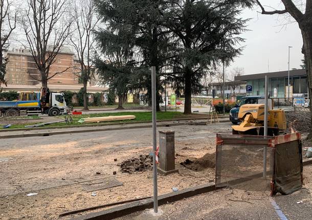 abbattimenti alberi piazza stazione Gallarate