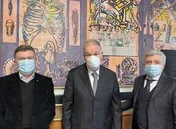 Giulio Carcano Angelo Tagliabue e il direttore generale Marco Cavallotti università insubria