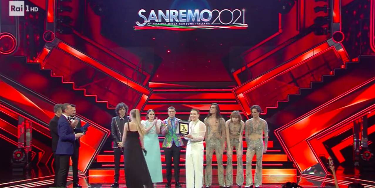 I cantanti sul podio di Sanremo 2021