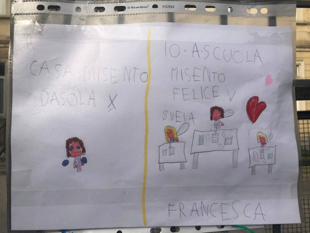 Vogliamo tornare a scuola: i disegni dei Bambini alla Morandi