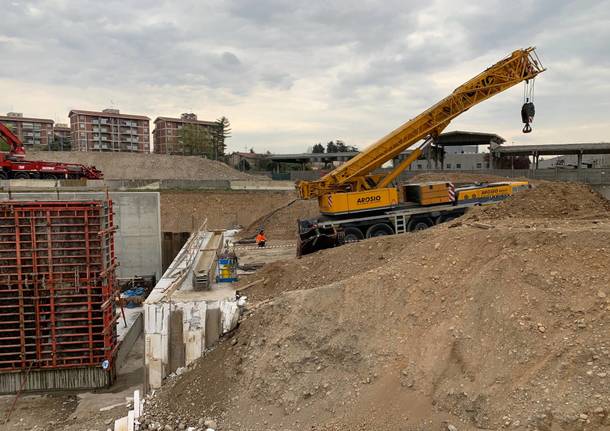 cantiere sottopasso sant'anna busto arsizio aprile 2021