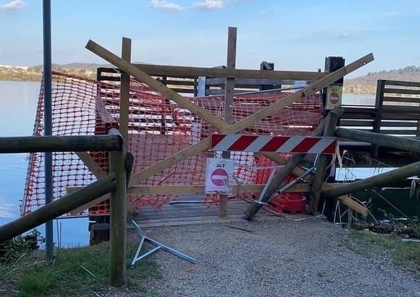 ciclabile lago di comabbio chiusura