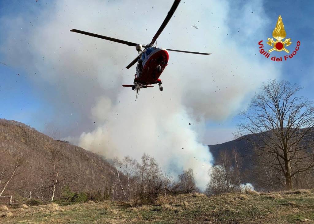 Incendio in Val Cannobina - Vigili del Fuoco 