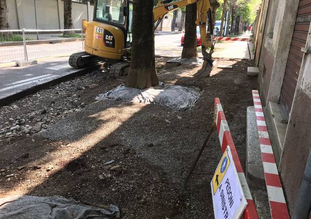 Saronno, proseguono i lavori di riqualificazione di via Roma