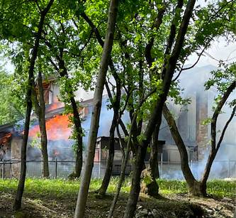 Incendio a Calcinate del Pesce