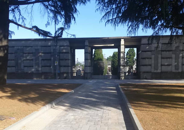 lavori al piazzale del cimitero a san giorgio