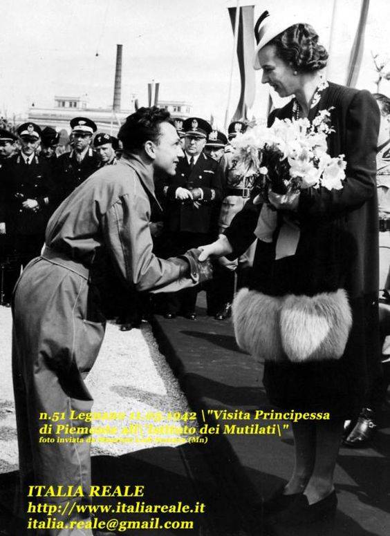 Maggio 1942, la principessa Maria di Piemonte inaugura il Centro per mutilati di guerra
