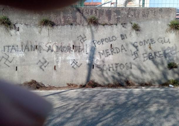 Scritte fasciste e razziste a Bobbiate