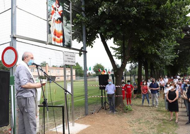 Busto Garolfo - Intitolazione del campo sportivo di via Pascoli a don Pierluigi Torriani