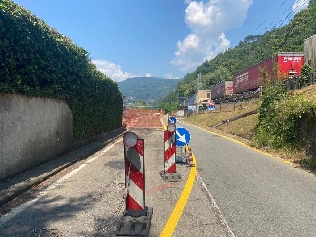 Luino, il cantiere sulla statale avanza